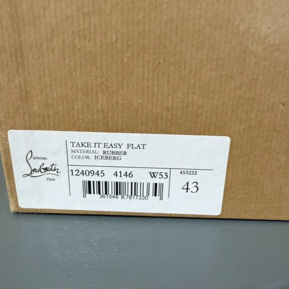 Christian Louboutin 1240945 Take It Easy Iceberg Blue Rubber Slide Sandal - Picture 13 of 15